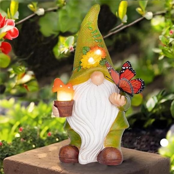 Accents | Garden Gnomes Outdoor Garden Decorresin Gnome With Solar ...